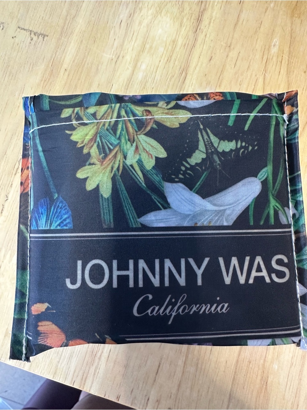 909 Johnny Was Floral Reusable Tote Bag thin nylon - Picture 3 of 3